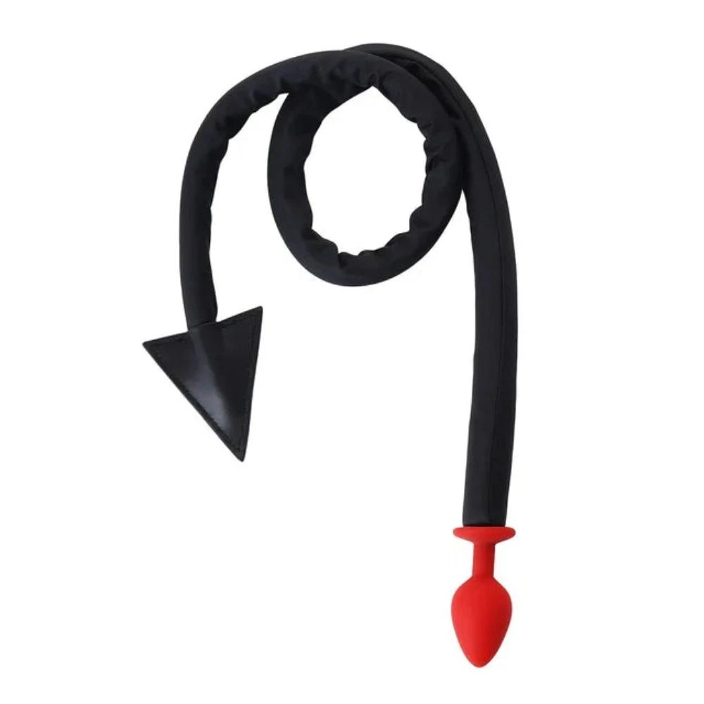 Black Devil Anal Plug Whip Silicone Butt Tail Cosplay Plugtail 109Cm Sex Adult Games Toys For Couples Non Vibrating Butt Plugs