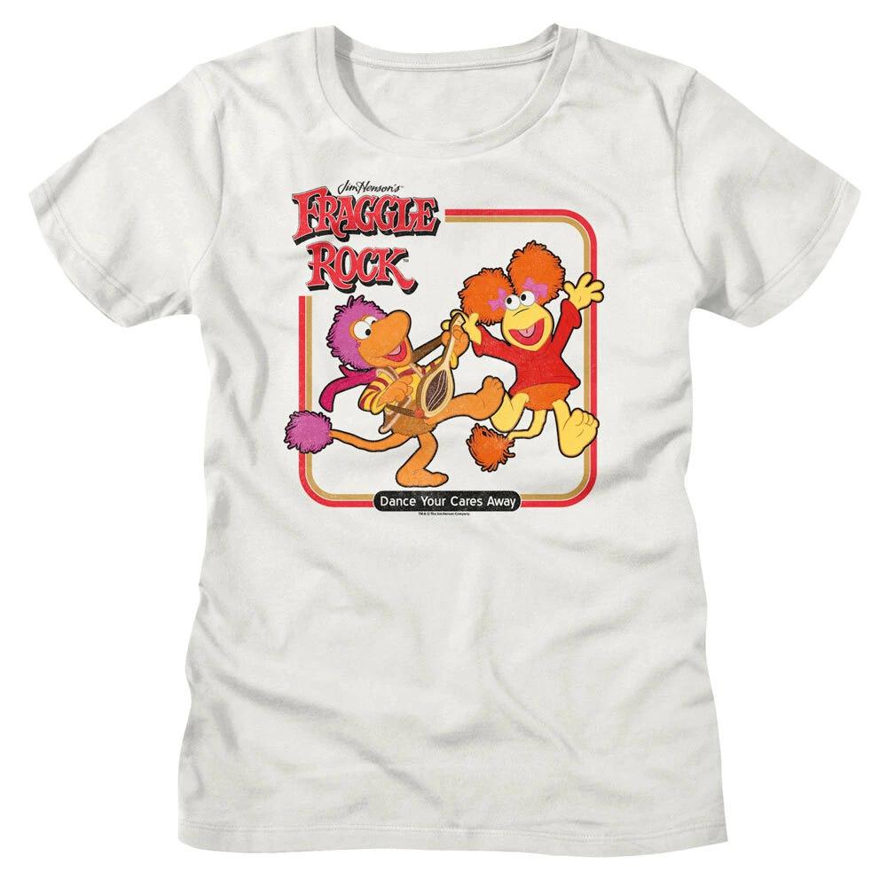 Fraggle Rock Puppets Gobo & Red Dance Your Cares Away Jim Henson Women s T Shirt 3XL