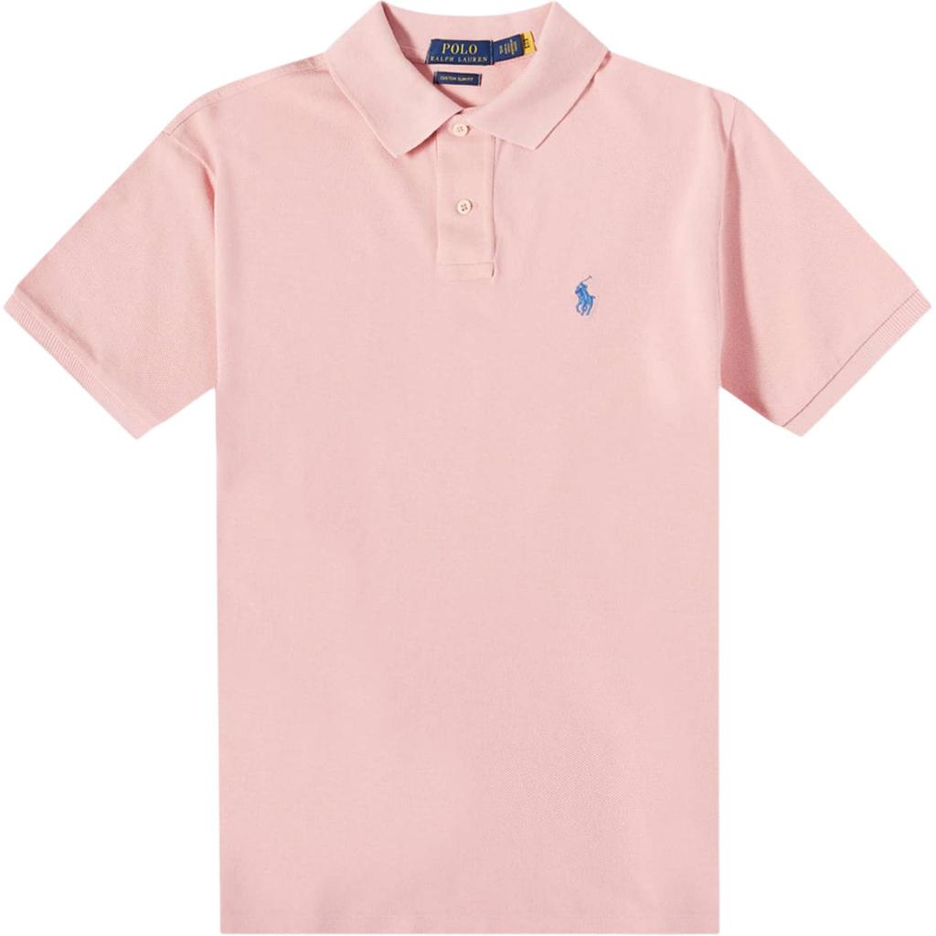 Polo Ralph Lauren Solid Pattern Embroidered Short Sleeve Polo Shirt Men tops Pink 710680784-284
