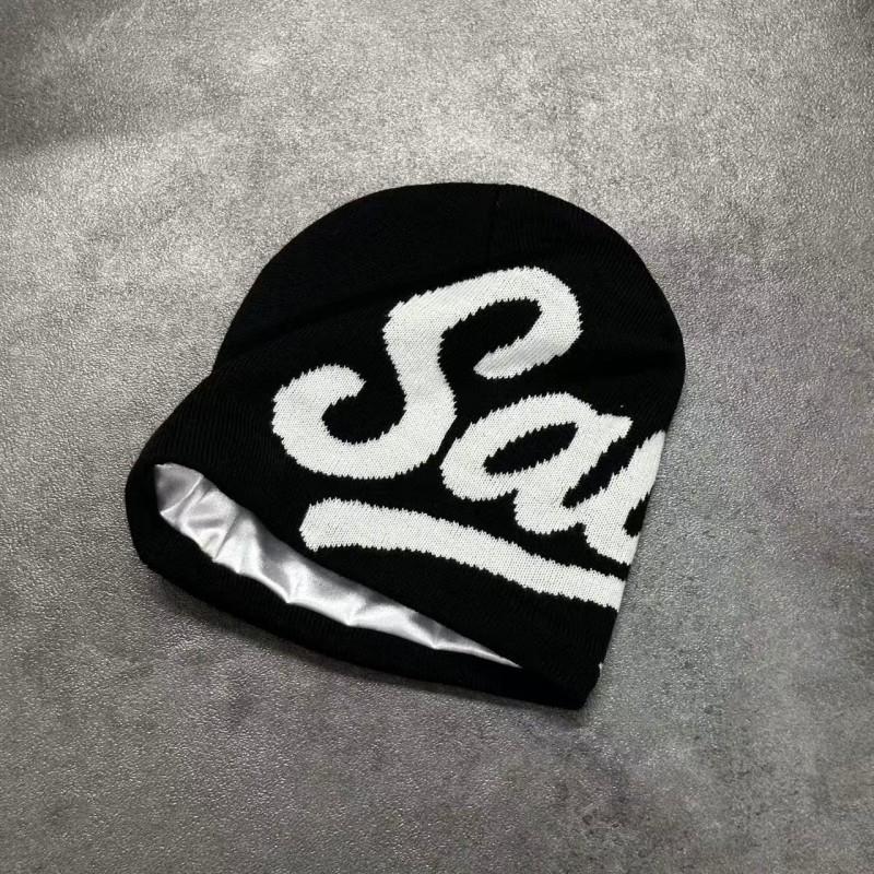 BSCI Camouflage Wool Blend Street Style Beanies Manufacturer High Quality Jacquard Skull Cap Knit Winter Hats Custom Logo One Size чёрный