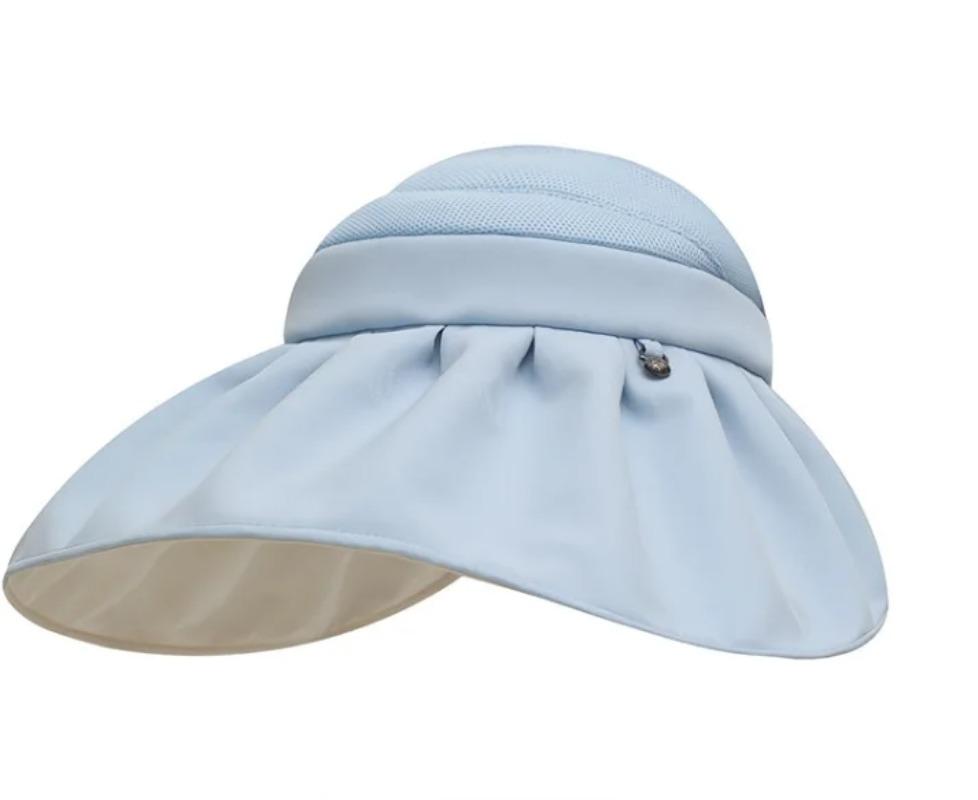Summer Hollowed-out Wide-brimmed Sunscreen and Sunshade Hat, UV-protective Bucket Hat, Women's Outdoor Beach Sunscreen Hat