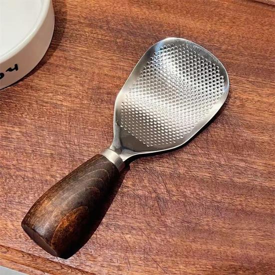 Stainless Steel Rice Spatula with Removable Strainer Ergonomic Handle Standing Serving Spoon