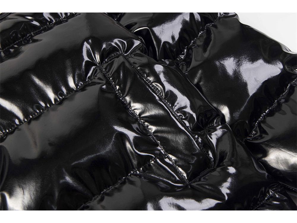 Trapstar Glänzende Schwarze PU-Lederjacke mit Abnehmbarer Kapuze - Verdickte Baumwoll-Paar-Oberbekleidung Auf Lager