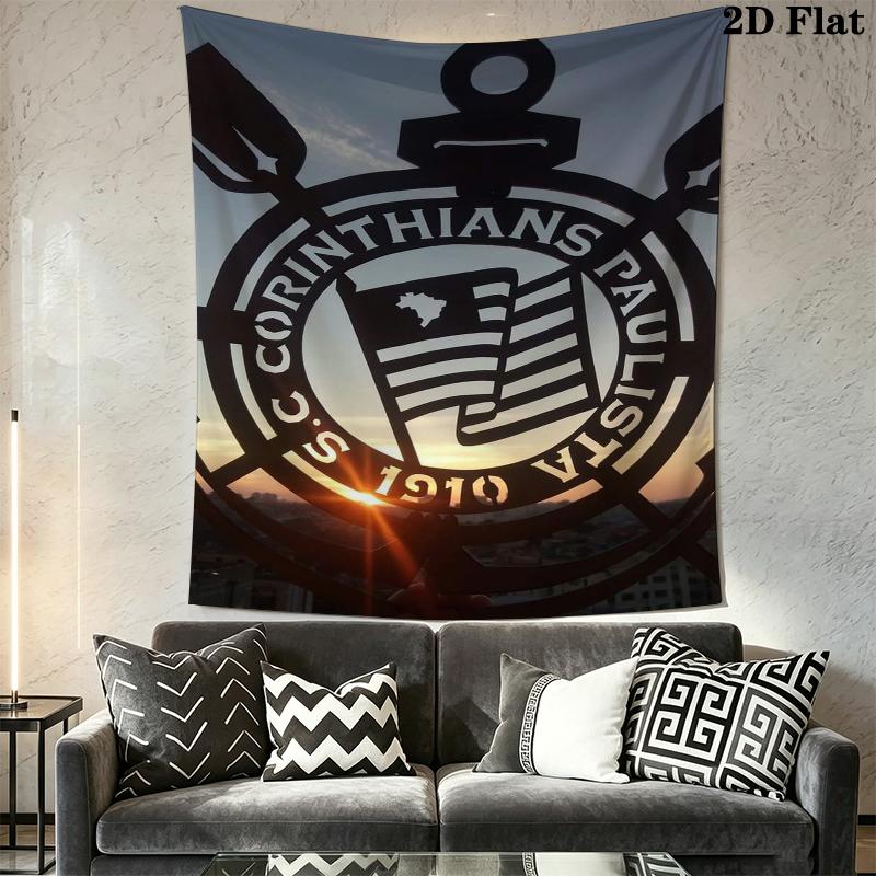Corinthians Paulistinha Wall Tapestry Aesthetic Wall Hanging Printed Fabric Blanket Decorative Tapestries for Bedroom Living Room Home Decor