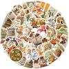 50pcs Vintage Animal Flower PVC Sticker Aesthetic Children's Stationery DIY Decoration Scrapbooking School Supplies