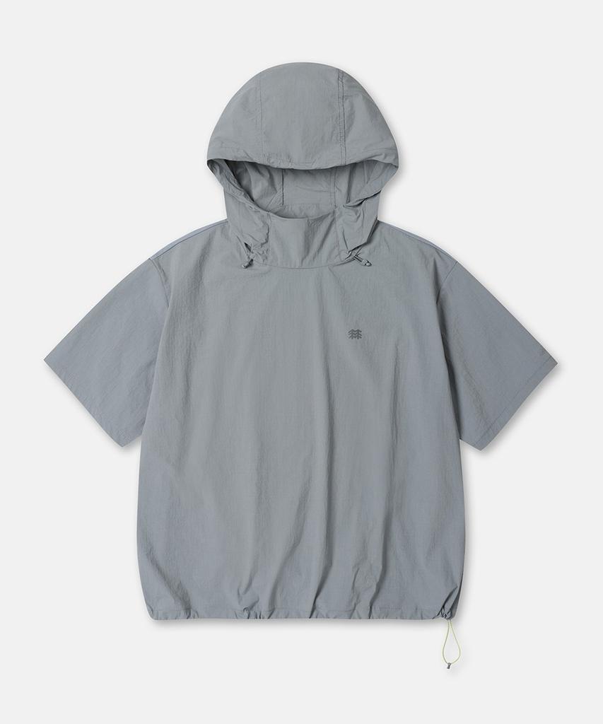 Koolongseupocheu Women'S Daypack Loose Fit Hooded Short Sleeve Anorak Tvtcm26672Loc