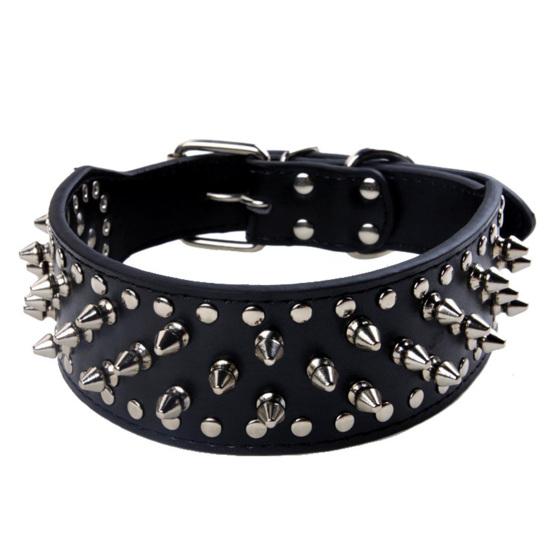 Large Dog Metal Rivets Collars Traction Leash Anti-breaking Neck Belt Pet Supply
