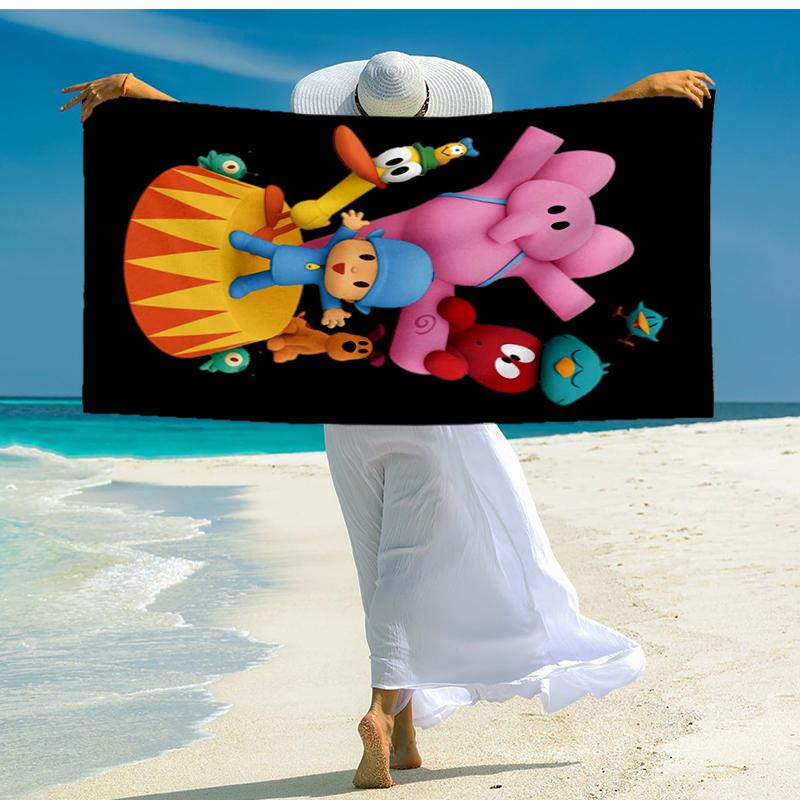 Ultra-Soft Beach Towel with Pocoyo Theme,Ideal for Pool - Camping, Diving - Perfect Travel Essential, Vibrant Beach Towel.