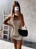 2025 Spring/Summer Sexy Spaghetti Strap Drawstring Mid-Waist Bodycon Backless Dress for Women