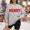 Monogram Print Sweatshirt Woemn O Neck Mid Length Loose Pattern Top Elastic Cuffs And Hem Hip
