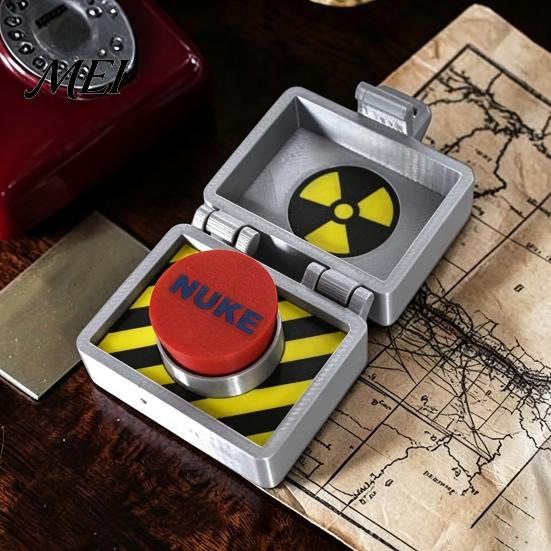 Button Clicker Fidget Toy Nuke Toy, 3D Printed Stress Relief for Desk Accessory, Fun Gadget Office Workers Gadgets