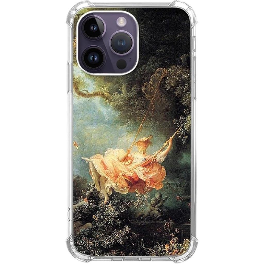 Red Christmas Snowflakes Phone Case Compatible with iPhone 14 Pro Max, Aesthetics Christmas Snowflakes Silicone Shockproof TPU Bumper Protective
