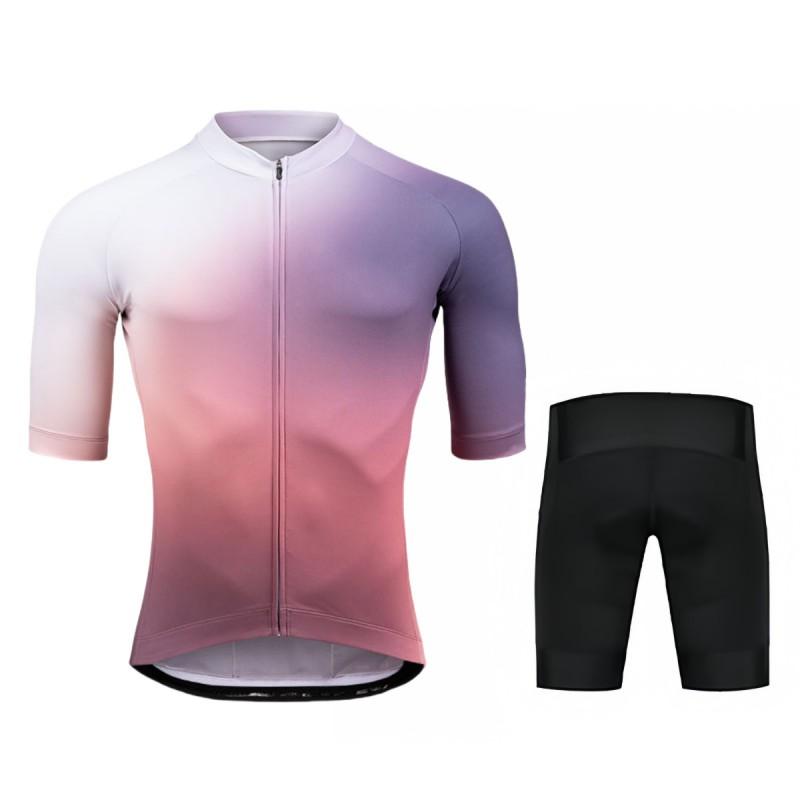 Men Women Cycling Jersey Shorts Set Breathable Bike Wear Road Running