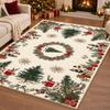 Christmas Atmosphere Cute Puppy Large Area Soft Carpet Cozy Foliage Red Berry Border Living Room Rug Non-slip Washable Decor Mat
