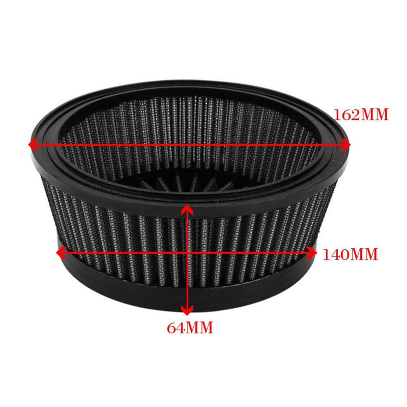 High Flow Reusable Motorcycle Air Filter Intake Cleaner Round Tall Fit for Harley Touring FXDLS Softail Sportster