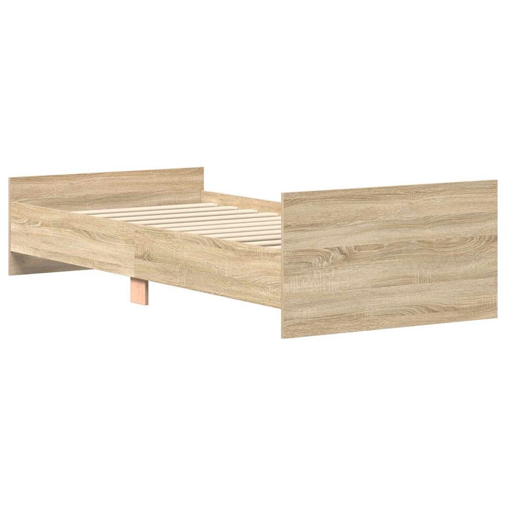 Bed Frame with Headboard Sonoma Oak Finish 80 x 200 cm Engineered Wood