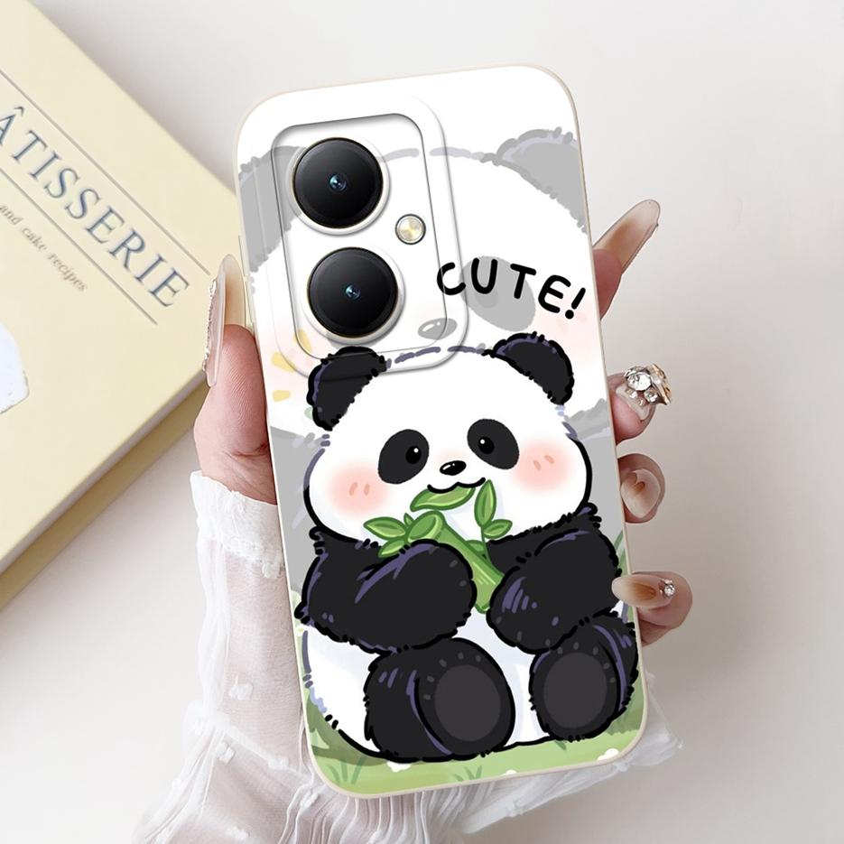 For Vivo Y27 4G Case V2249 Lovely Panda Cartoon Cover Shockproof Soft Silicone Phone Case For Vivo Y27s Y 27 S VivoY27 5G Bumper