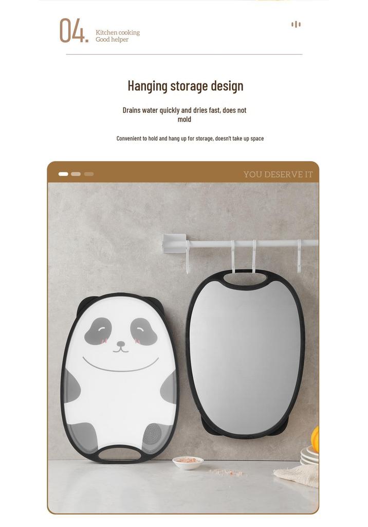 Panda Dual-Sided Cutting Board: 304 Stainless Steel & Plastic for Food Separation, Baby Food & Fruit Prep