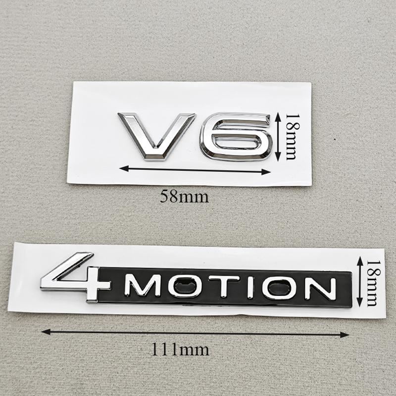 RUNTB1 3D ABS Car Styling 4MOTION V6 Logo Sticker Body Badge Tail Decal For VW Tiguan Touareg Golf Passat R32 Atlas Arteon Accessories
