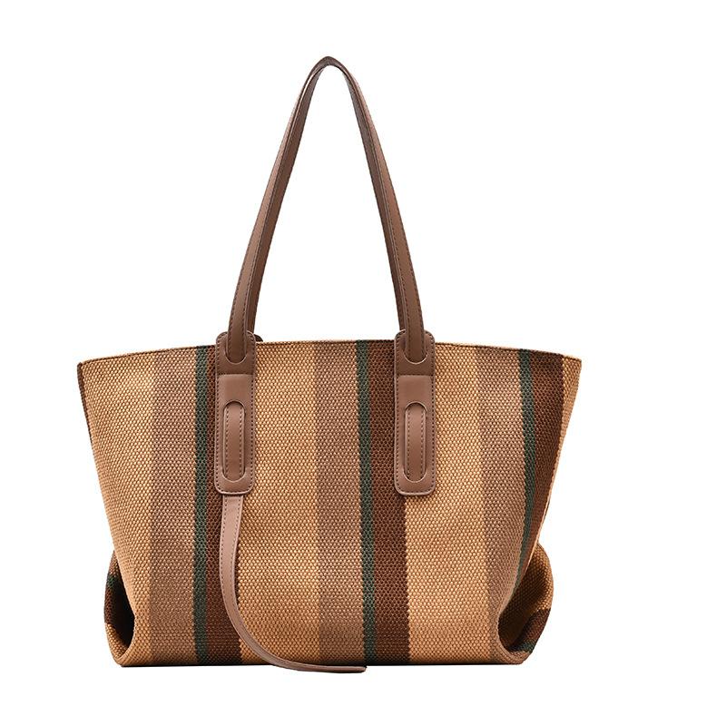 Canvas Große Tasche Damen Große Kapazität Neue Mode Schulter Große Tasche Lässig Tragbar Pendler Tragetasche