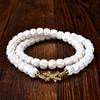 Natural Bone & Imitation Antler Passion Fruit Oil Buddhist Cypress Seed Bead Bracelet