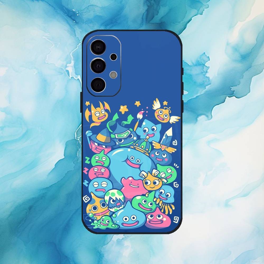 D-Dragon Q-Quest Slime Phone Case For Samsung S25,S24,S21,S22,S23,S30,Ultra,S20,Plus,Fe,Lite,Note,10,9,5G Black Cover