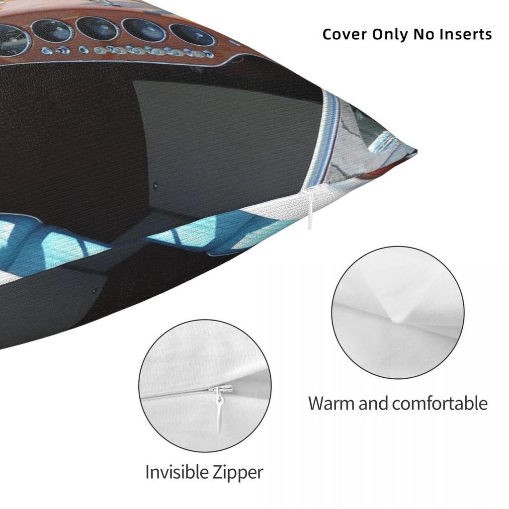 Riva Ariston Vintage Boat Square Pillowcase Polyester Linen Velvet Printed Zip Decor Pillow Case Room Cushion Cover