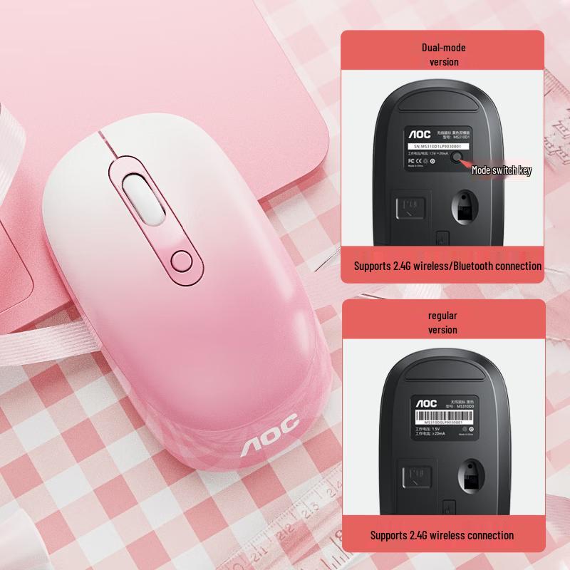 AOC MS310 Silent Ergonomic 2.4G Wireless Mouse with Cleaning Kit