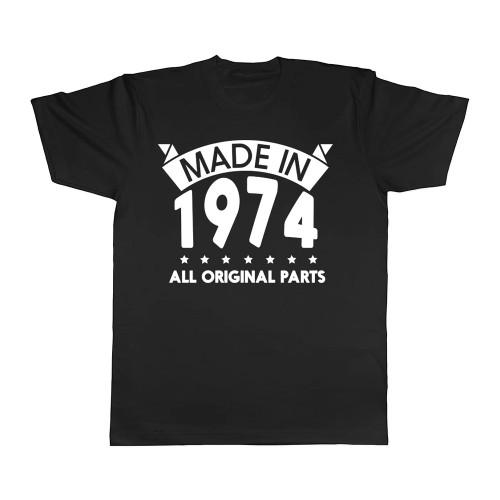 Show Me The Merch Mens Made In 1974 Short-Sleeved Birthday T-Shirt
