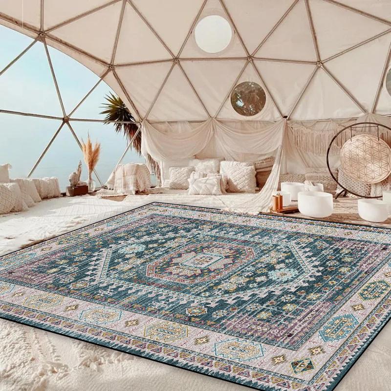 Bohemian Style Large Carpets for Living Room Decoration Vintage Persian Rug Non-slip Coffee Table Side Mat Bedroom Lounge Rug