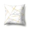 Polyester Pillow Case Nordic Ins Style Marble Geometric Printed Peach Leather Velvet Living Room Sofa Pillow Case