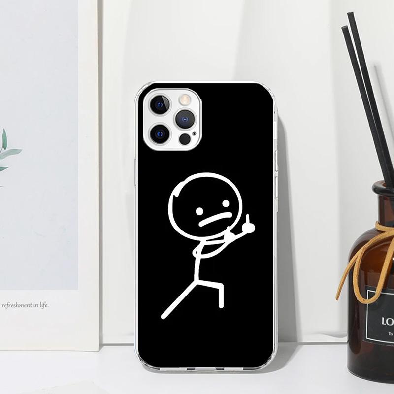 Cartoon Stickman Matchman Phone Case For Iphone 17 Air 16 15 Plus 14 Pro Max 13 Mini 12 11 7 8 + SE 2020 Fundas Soft Back Cover