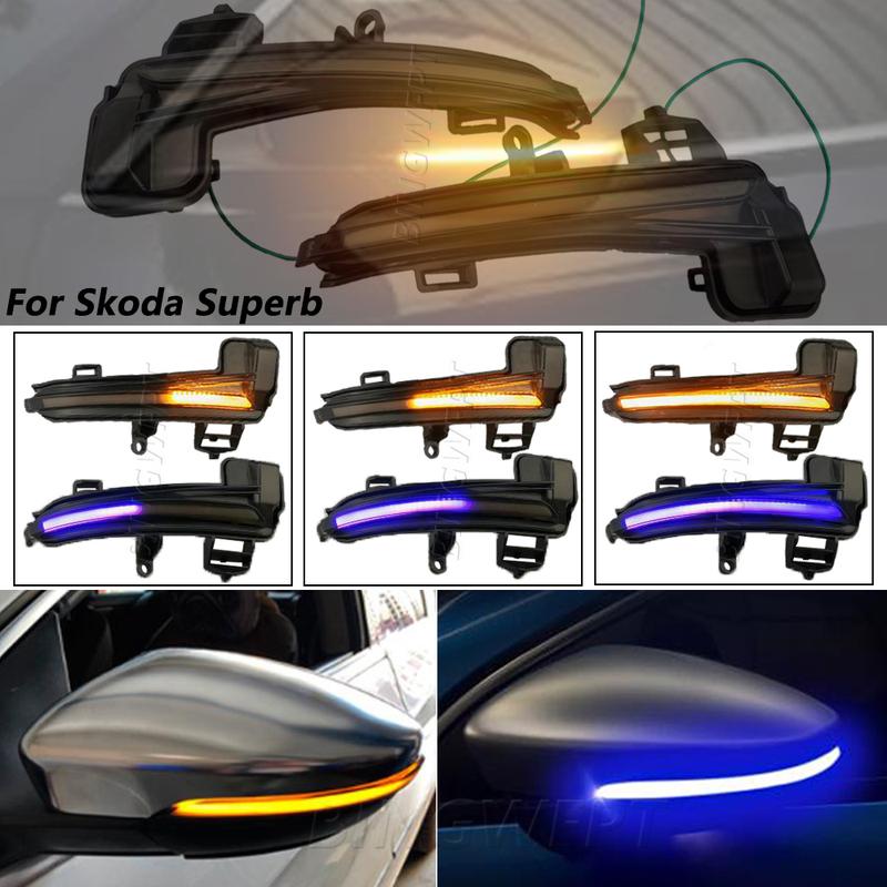 LED Turn Signal Blinker Sequential Side Mirror Flasher Light Dynamic For Skoda Superb A7 B8 MK3 III Typ 3V 2016 2017 2018 2019