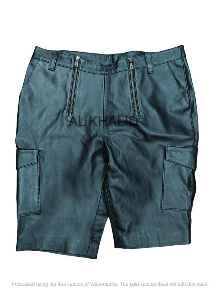 Men Stylish Leather Shorts Biker Gym Unique 100% Genuine Boxer Lambskin