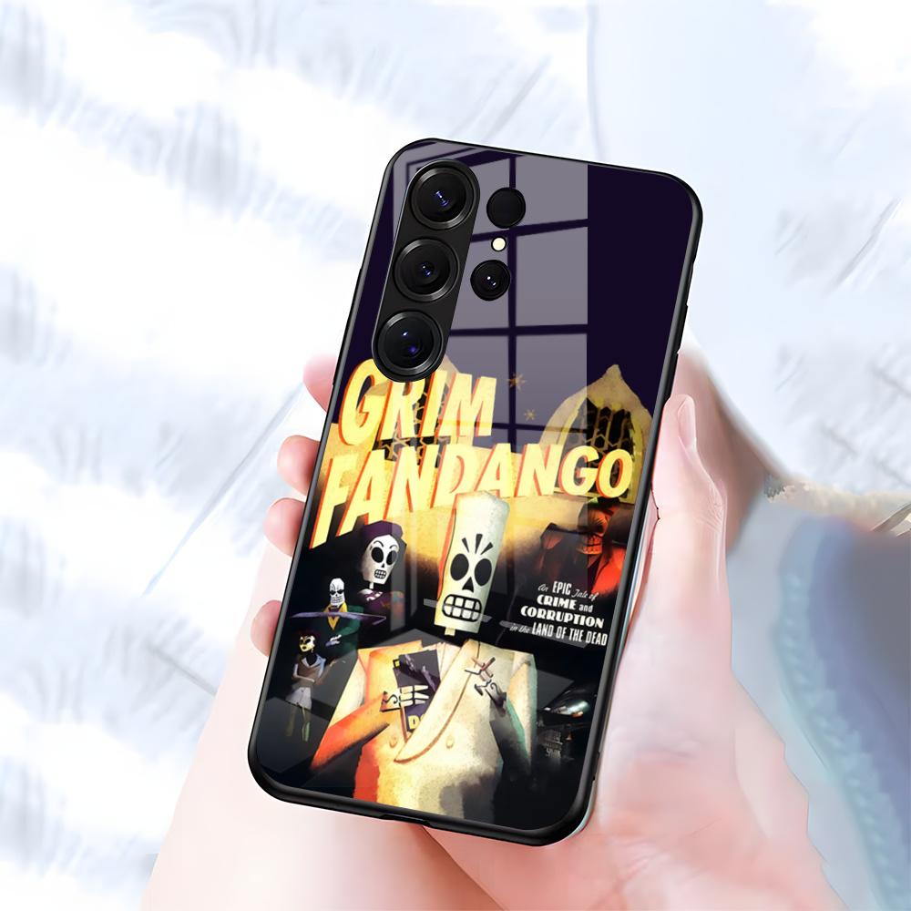 G-Grim F-Fandango Handyhülle Für Samsung S26 S25 S24 FE S23 S22 S21 Plus S20 Ultra Note20Ultra Schwarze Glasabdeckung