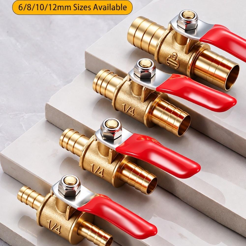 Brass Brass Inline Hose Barb Ball Valve Mini Shut Off Valve Water Pipe Control
