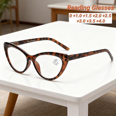 New HD Cat Eye Womens Reading Glasses Fashionable Lightweight Anti Blue Light Presbyopia Glasses High Quality