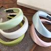 Spring/summer New Bright-coloured Satin Headbands 4cm Wide-Brimmed Sponge Hair Band Woman Temperament Hair Hoop Hair Accessories