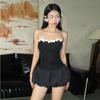 Damenmode Spice Girl Kontrastfarbe Brust Slim Patchwork Pod Rock Kleid