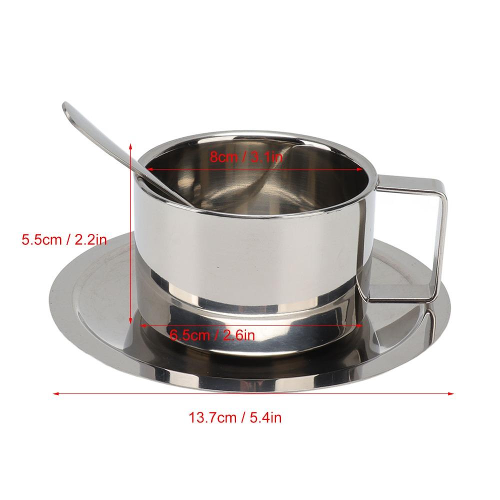 Rustproof Stainless Steel Coffee Cup Double Walled Latte Cappuccino Cup Double Walled Cup Cafe
