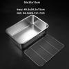 Deep Square Plate Basin with Rack Pallet Stainless Steel Bbq Fast Food Plate with Grid Mesh Dessert Dinner Set Restaurant Trays