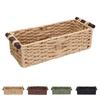 Toilet Paper Basket Handmade Decorative Cabinet Organizer Basket Breathable Wooden Handles Portable Paper Rope for Countertop