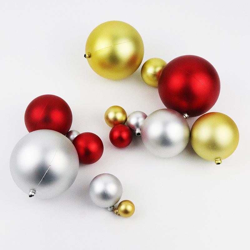 50pcs Multi-Color Christmas Tree Ornaments: Mixed-Style Plastic Balls