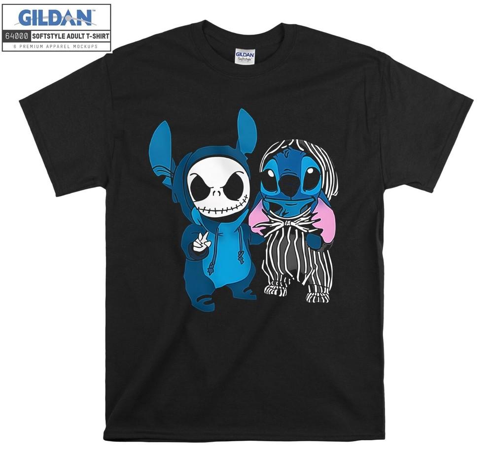 

Stitch and Jack Skellington T-shirt Gift Hoodie T shirt Men Women Unisex 7395 M
