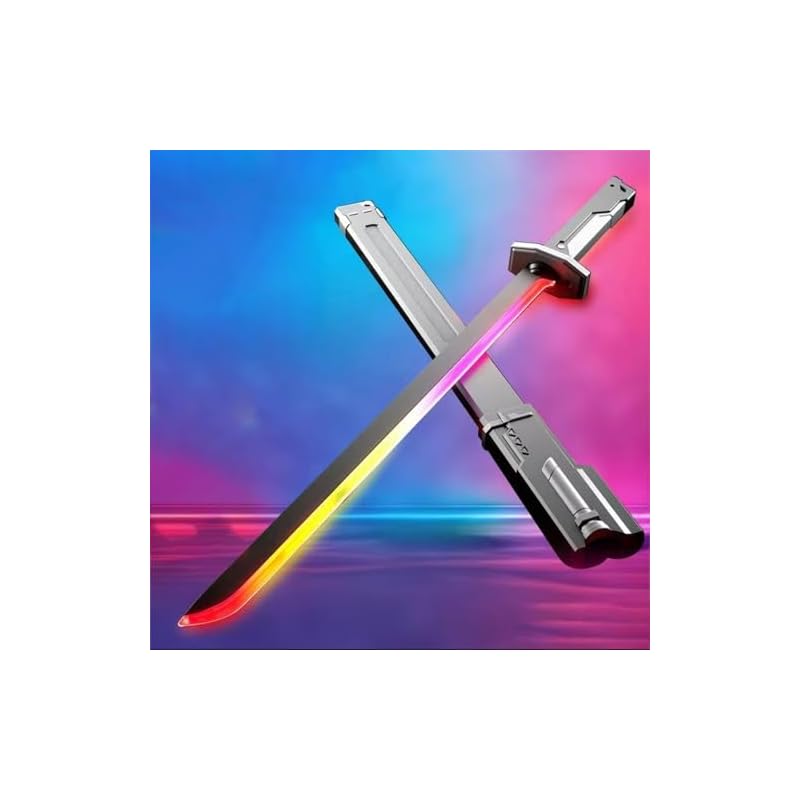 Parıldayan Kılıç, Ateş Kılıcı, Aydınlatan Oyuncak Kılıç, USB Şarj Edilebilir, Renkli Renk Değiştiren Işık, Ses ve Işıklı Işın Kılıcı Oyuncak, Kıvılcımlar ve