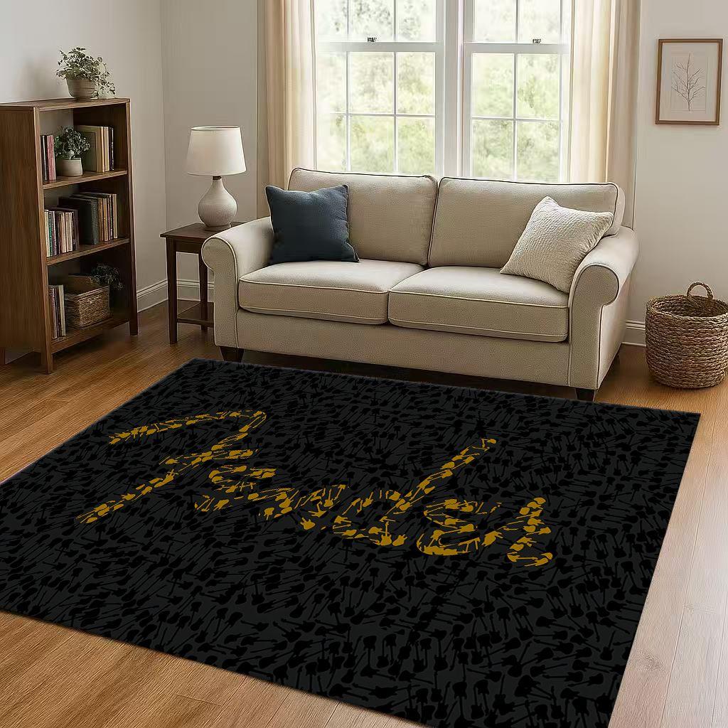 3D F Fender Guitar Musical Instrument Sign Living Room Non Slip Area Rug Carpet for Bedroom Sofa,Easy Clean Home Decor Doormat