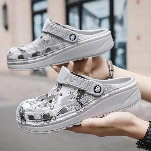 Fashion Men Slippers Camouflage Platform Outdoor Summer Clogs Shoe Women Beach Sandals Male Soft EVA Indoor Home Slides Lover Flip Flops