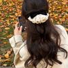 1PC Korean Wave sweet and fashionable spring hairpin, designed with exquisite lace and tassel, with a semi-tied ponytail shape, cute velvet hairpin