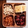 Stackable Walnut Fruit Bowl: Solid Wood Four-Compartment Tray for Dried Fruits and Snacks