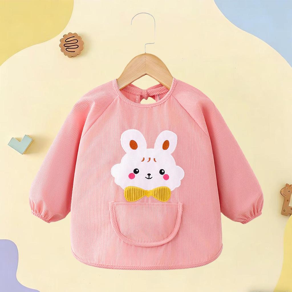 Waterproof Corduroy Baby Coveralls: Stain-Proof Unisex Autumn/Winter Eating Apron & Bib